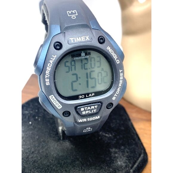 Timex Men's Watch T5H591 Ironman Quartz Digital Indiglo Black Rubber Band 38mm - Picture 14 of 15